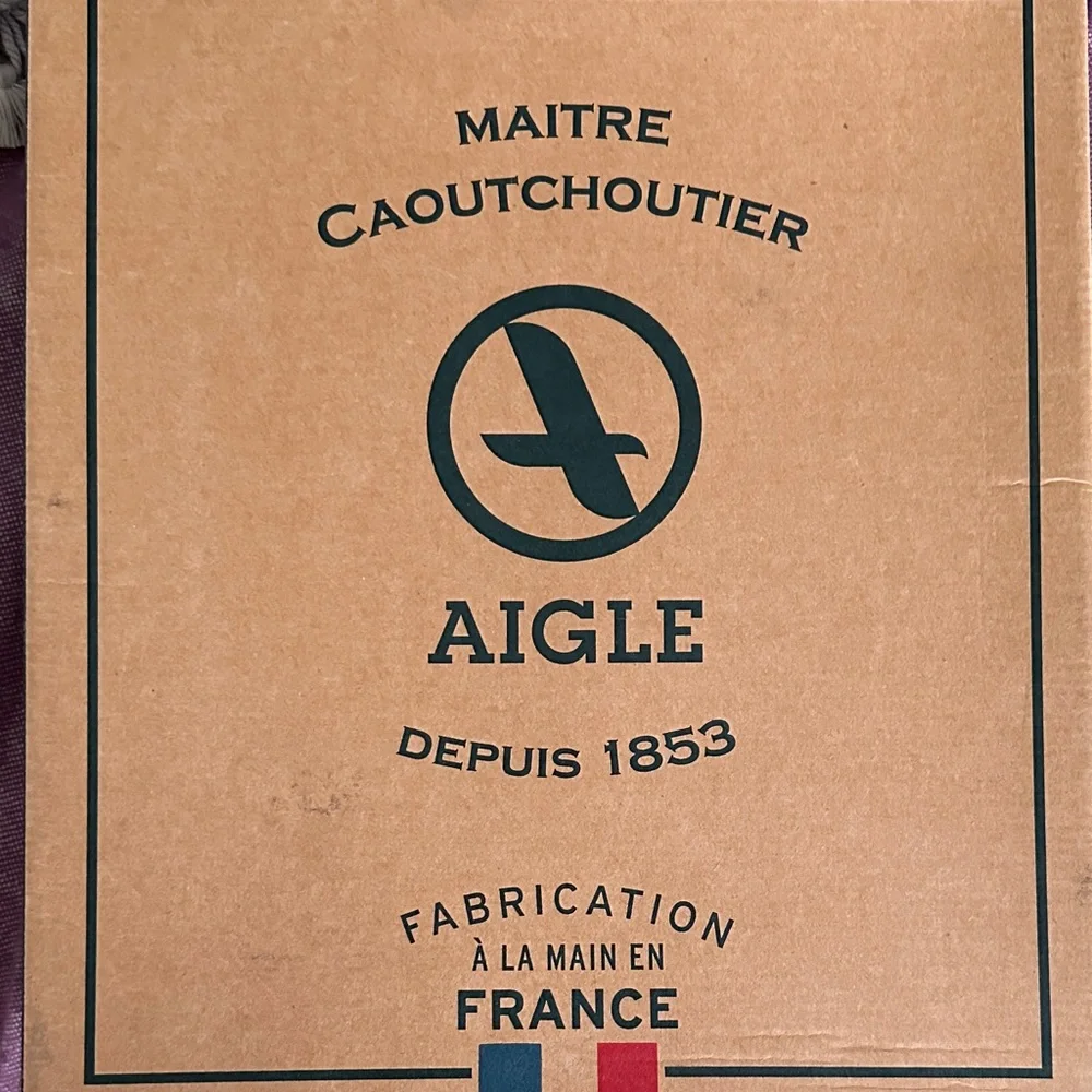 Aigle Black Rubber Harness Rain Boots